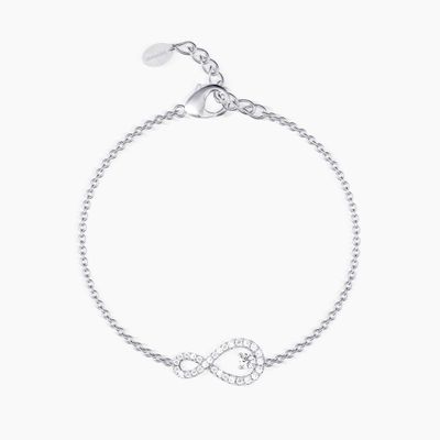 Bracciale con catena forzatina e infinito in zirconi ENDLESS Mabina