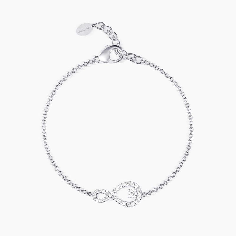 Bracciale con catena forzatina e infinito in zirconi ENDLESS Mabina