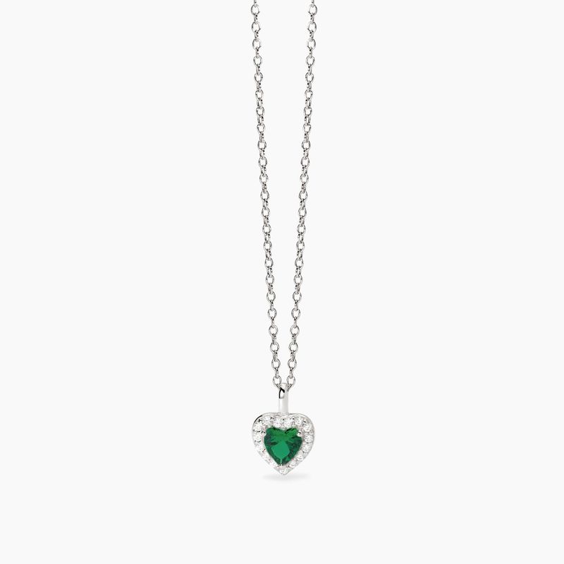Girocollo in argento con smeraldo sintetico a forma di cuore LOVE AFFAIR Mabina