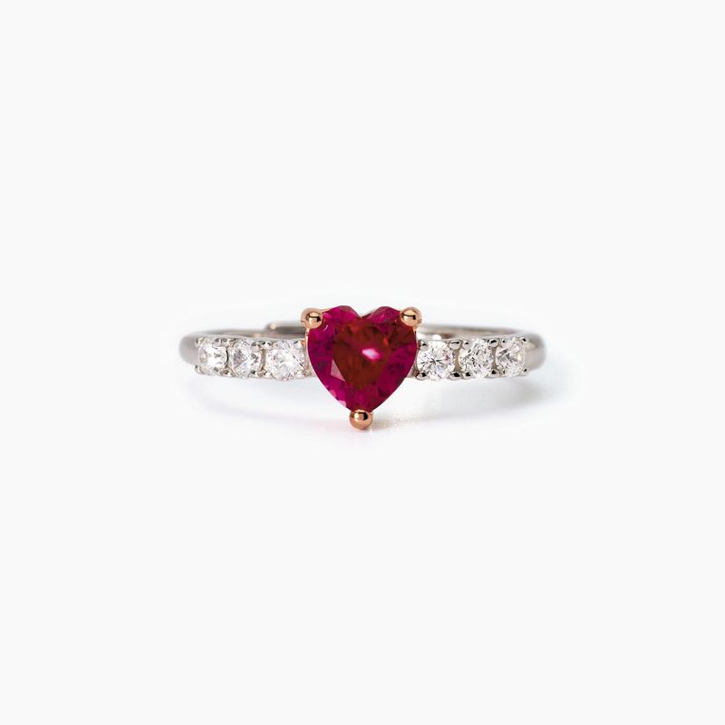 Anello donna con rubino sintetico e zirconi Rouge Mabina