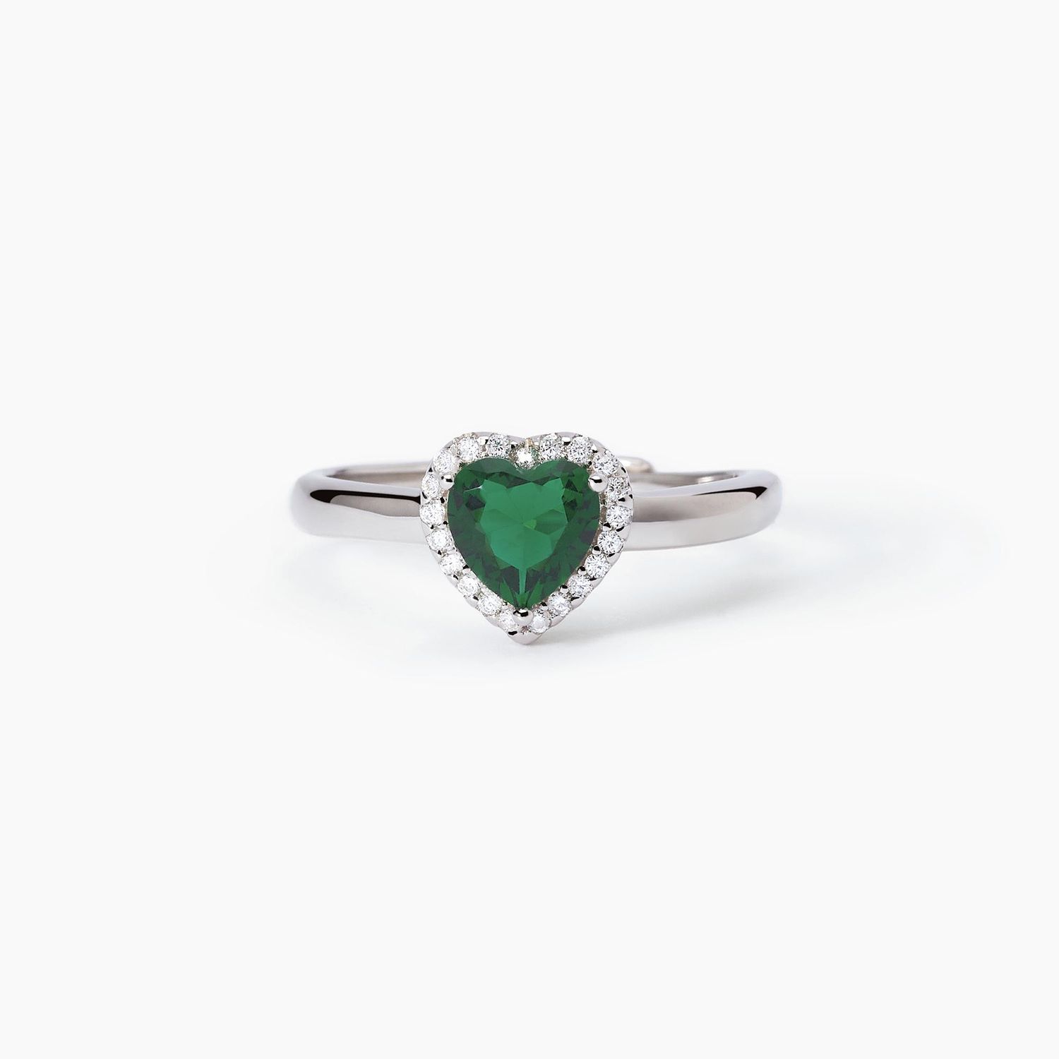 Anello con smeraldo sintetico taglio cuore LOVE AFFAIR Mabina