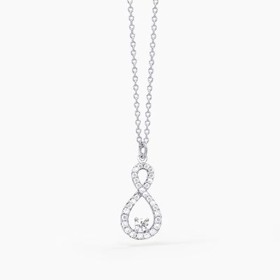 Girocollo ciondolo infinito con zirconi e punto luce ENDLESS Mabina