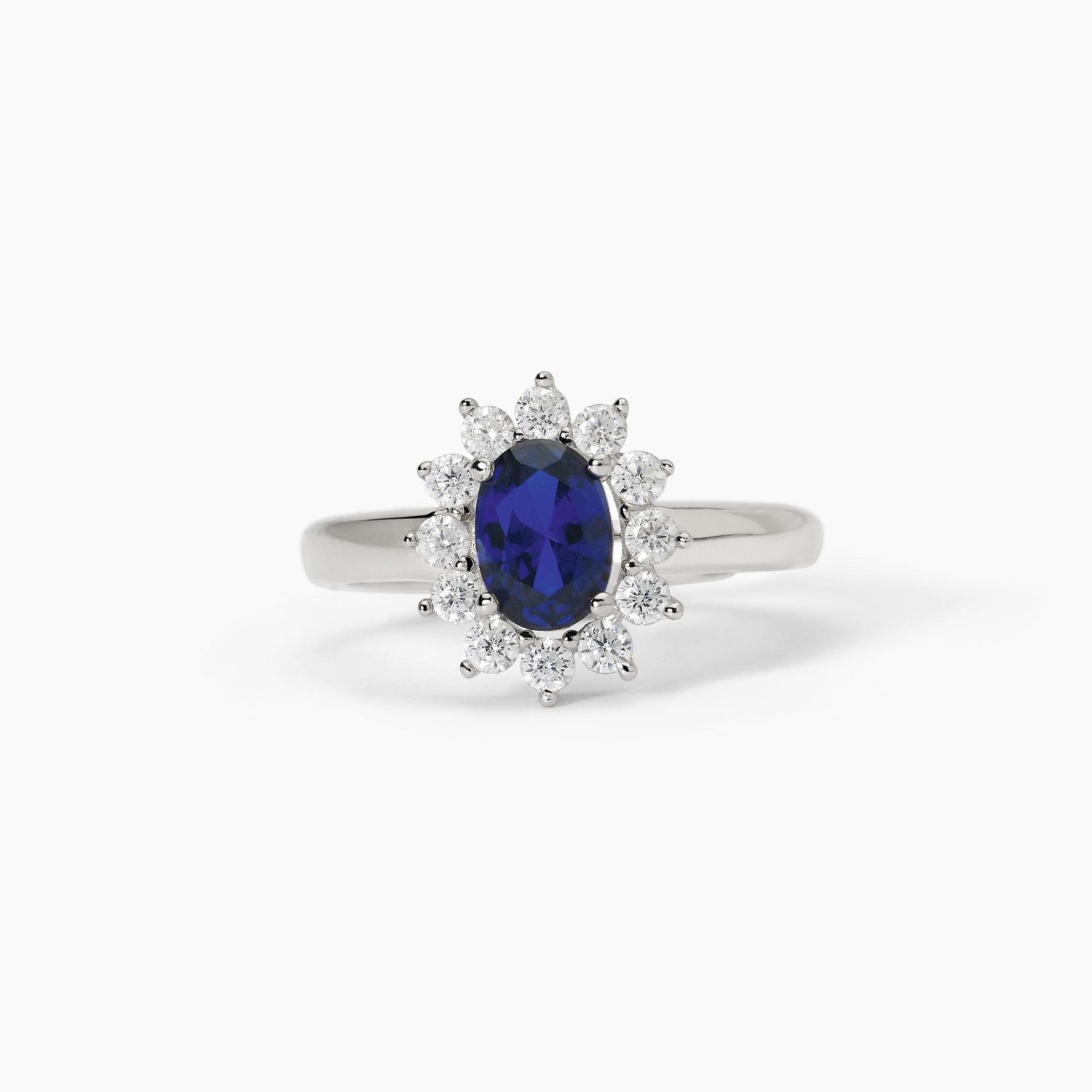 Anello in argento con zaffiro sintetico ovale  Mabina
