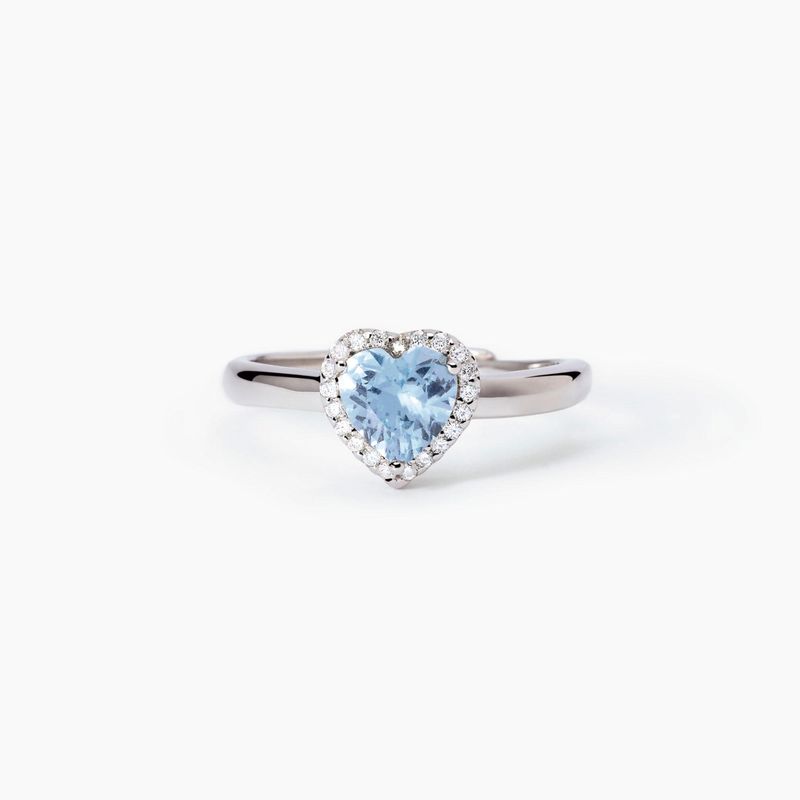 Anello in argento con acquamarina sintetica Love Affair Mabina