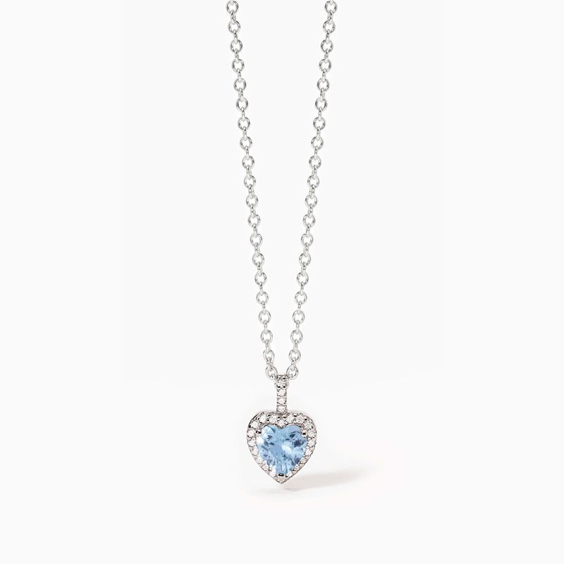 Girocollo in argento con acquamarina sintetica Love Affair Mabina