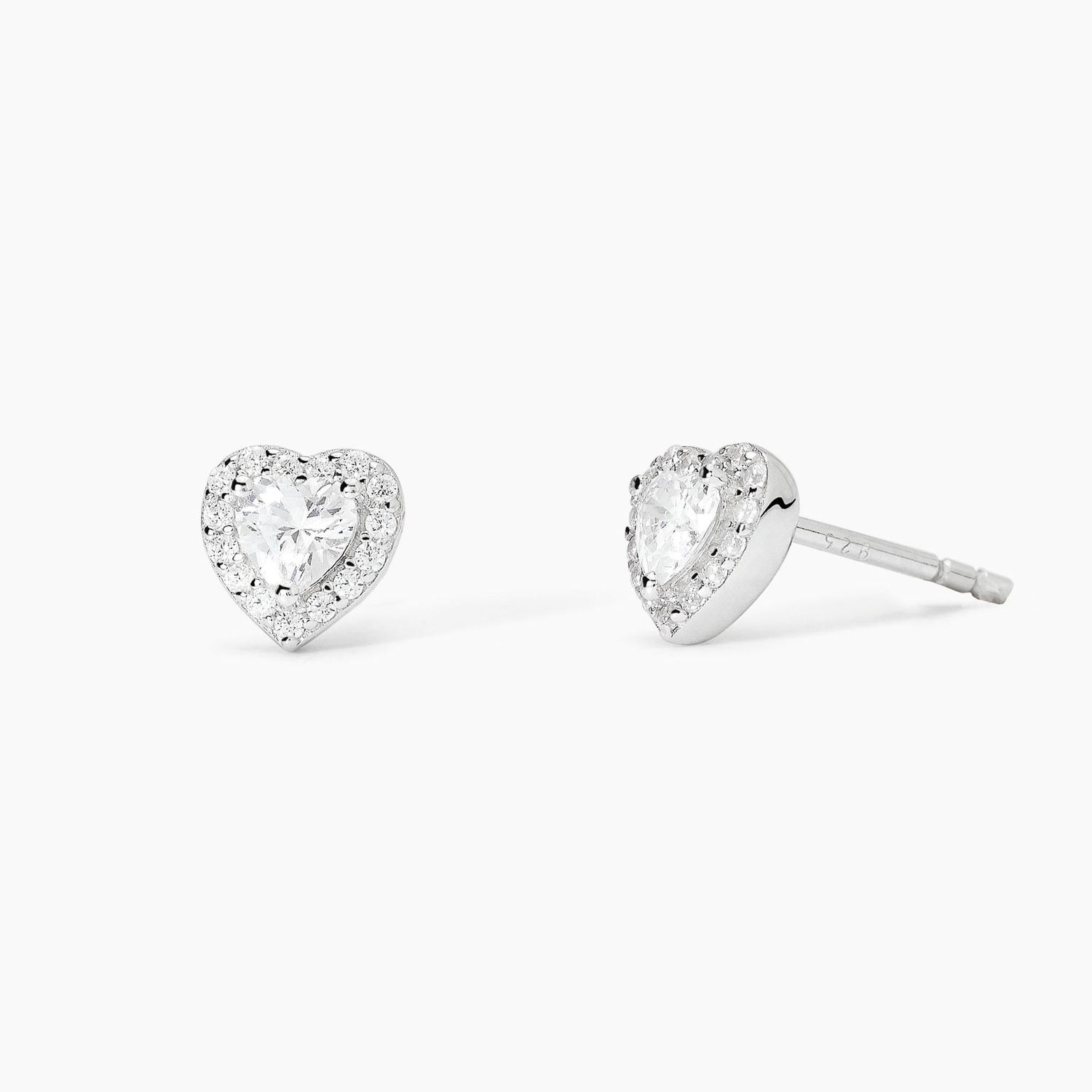 Orecchini in argento con zirconi taglio cuore LOVE AFFAIR Mabina
