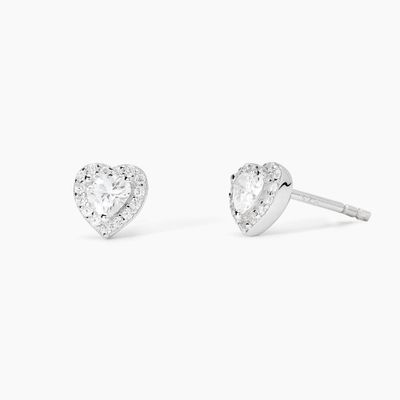Orecchini in argento con zirconi taglio cuore LOVE AFFAIR Mabina