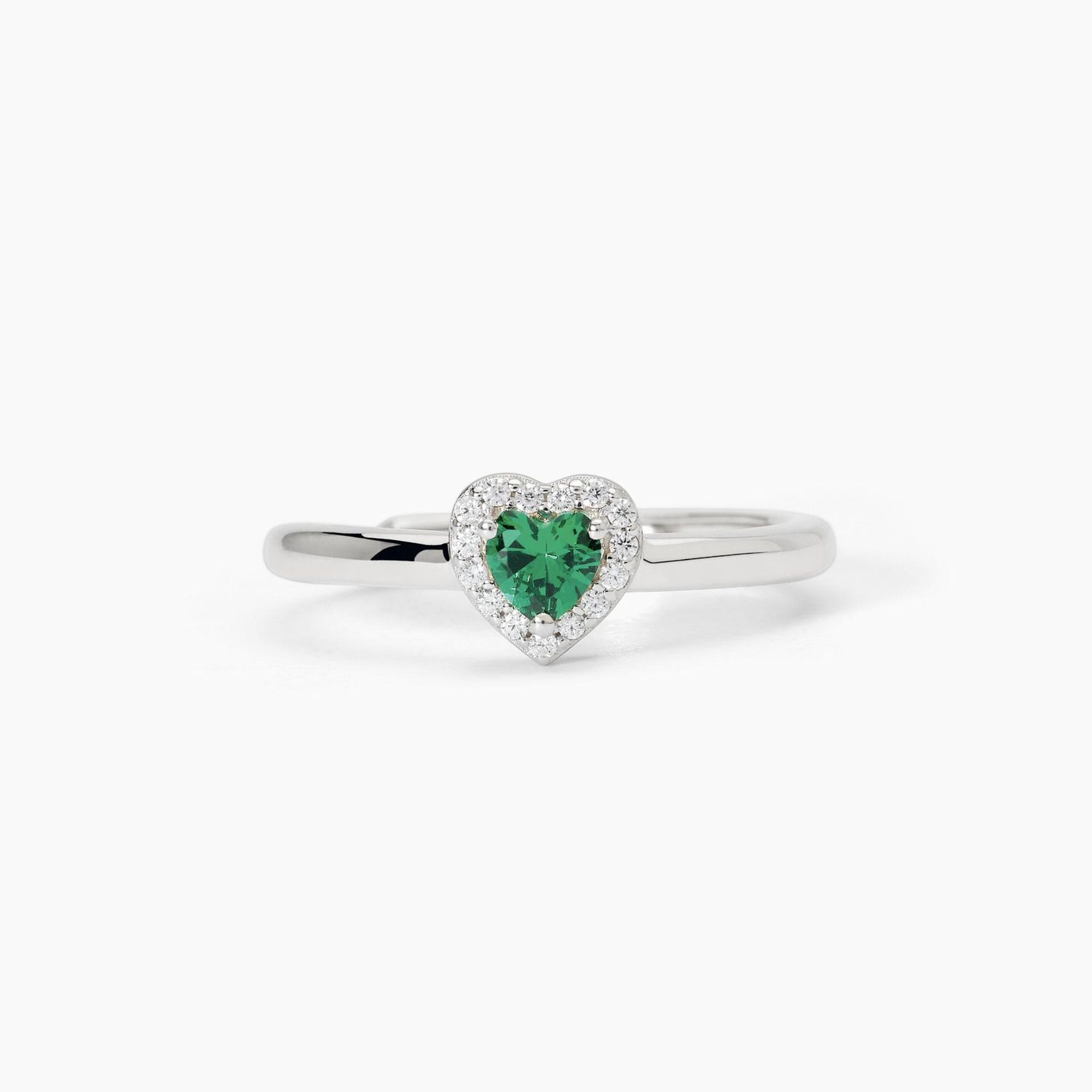 Anello in argento con smeraldo sintetico LOVE AFFAIR Mabina