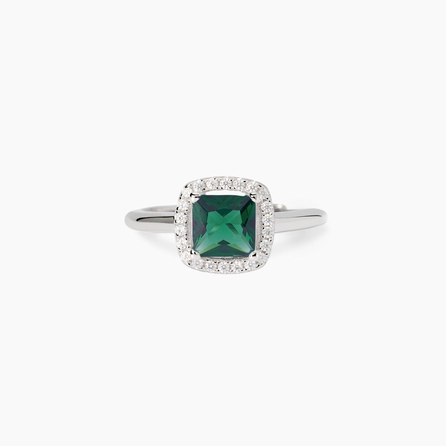 Anello con smeraldo sintetico a cuscino antico  Mabina