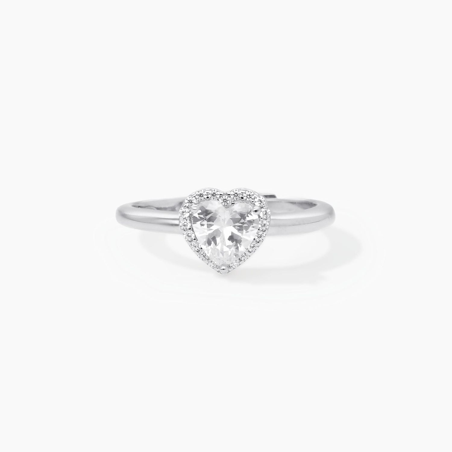 Anello regolabile con zircone solitario a cuore LOVE AFFAIR Mabina