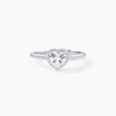 Anello regolabile con zircone solitario a cuore LOVE AFFAIR Mabina