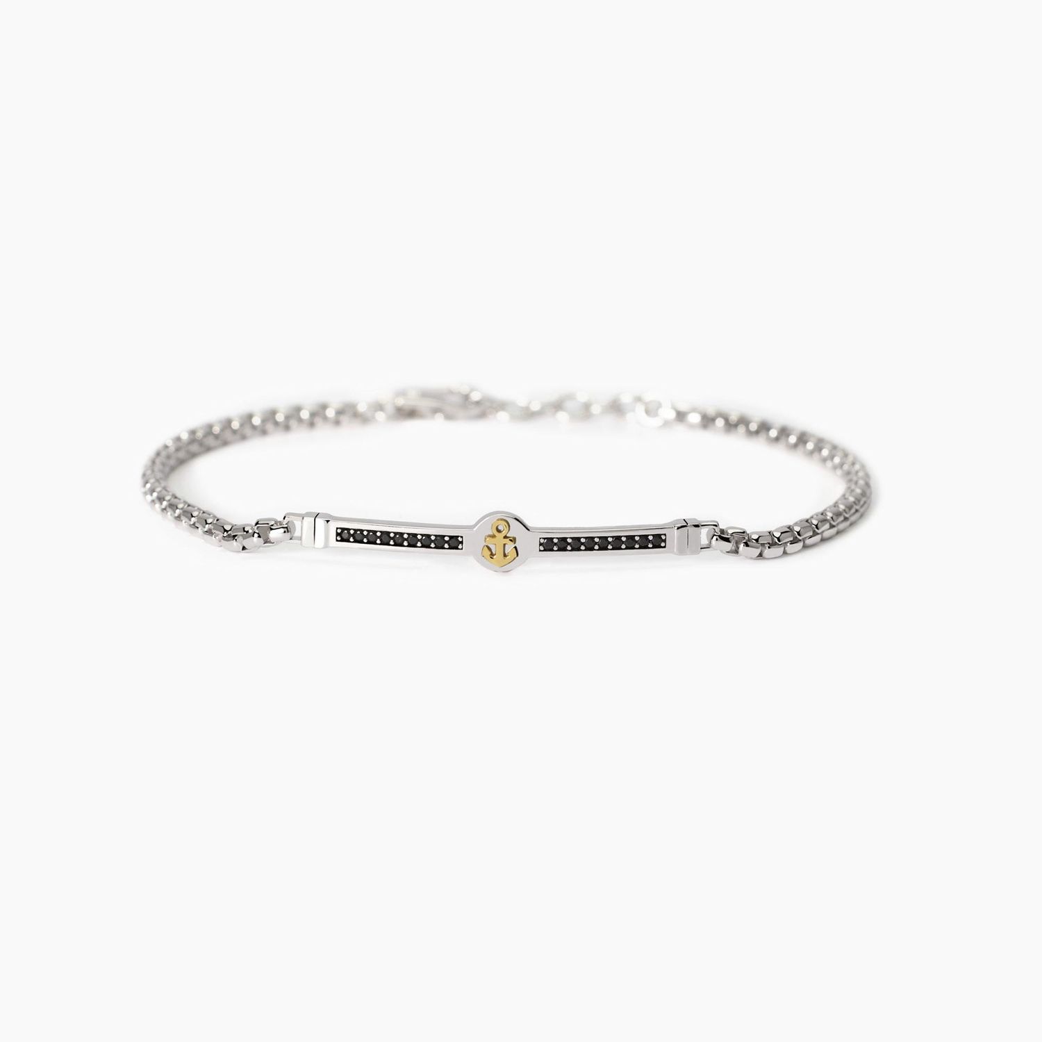 Bracciale tennis uomo con zirconi neri Tennis Club Mabina Uomo
