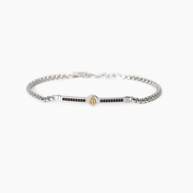 Bracciale tennis uomo con zirconi neri Tennis Club Mabina Uomo