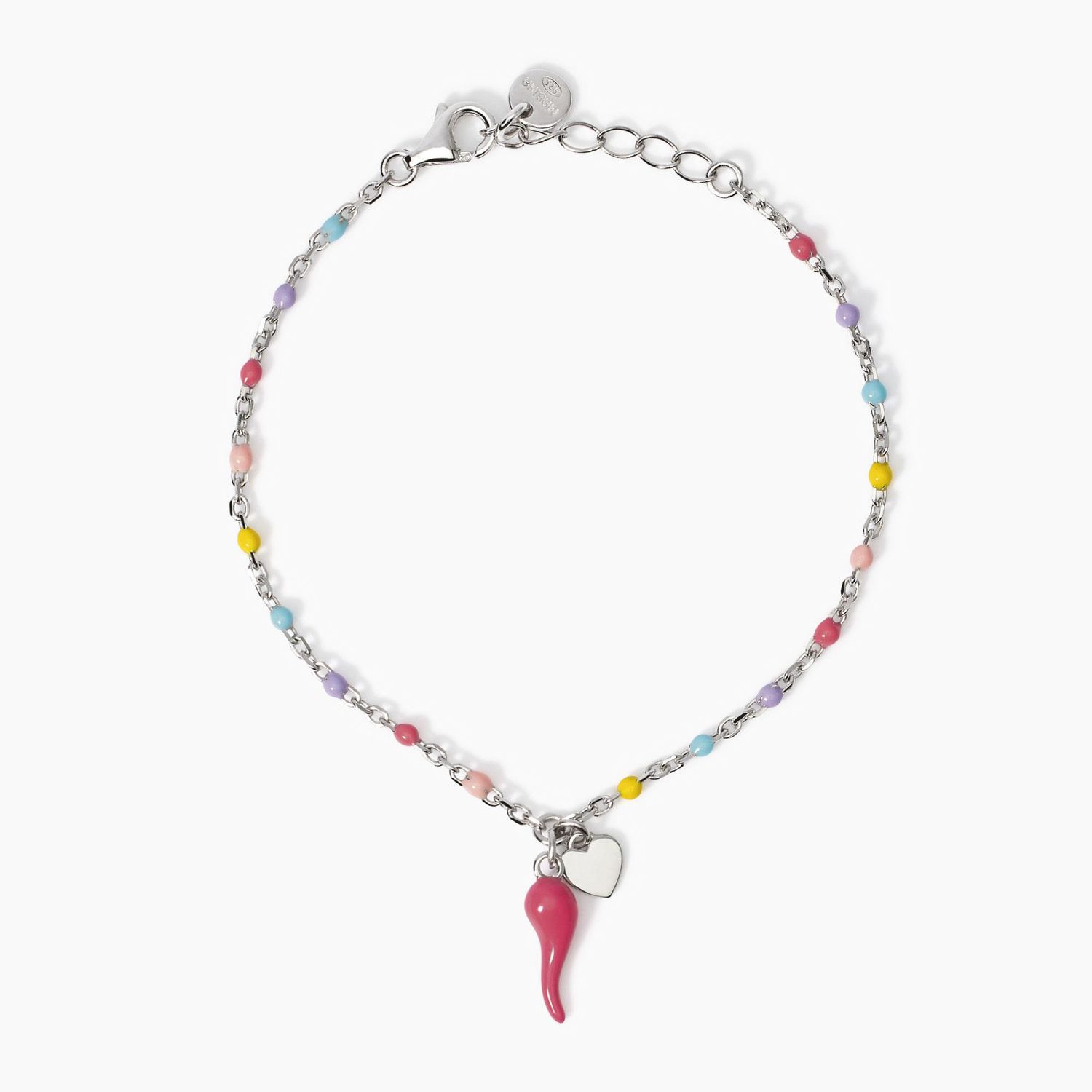Bracciale multicolor con cornetto rosaBuena Suerte  Mabina