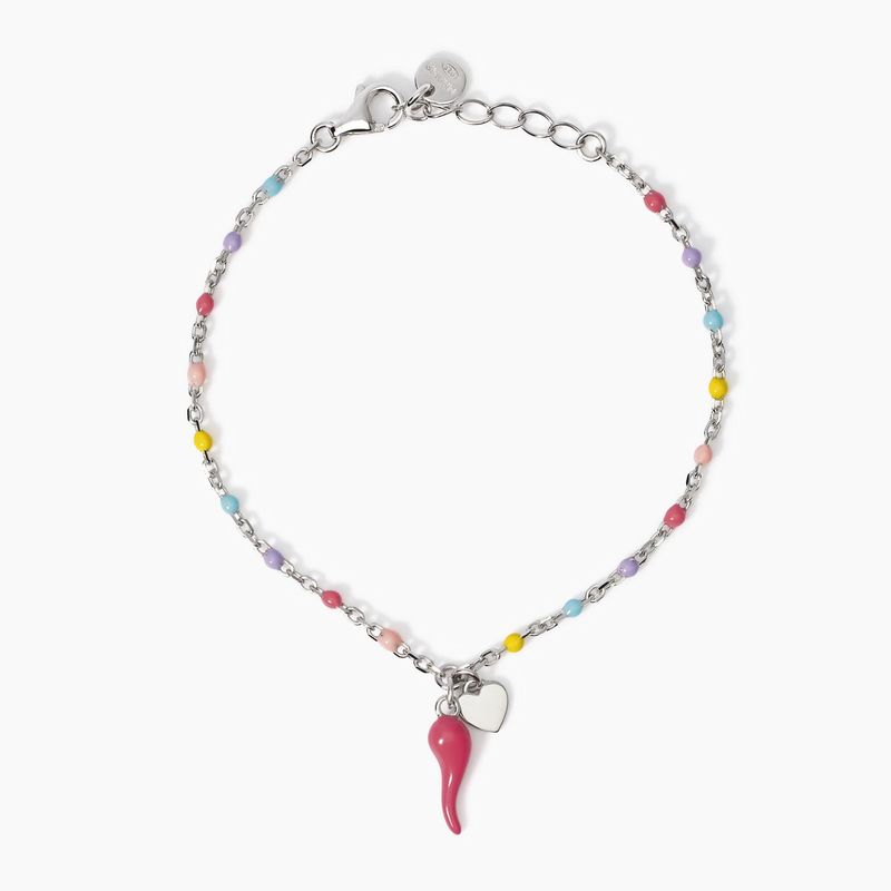 Bracciale multicolor con cornetto rosaBuena Suerte  Mabina