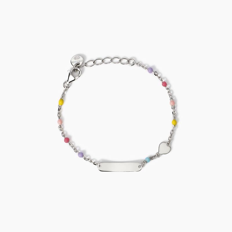Bracciale con targhetta incidibile e cuoreHeart-Tag  Mabina