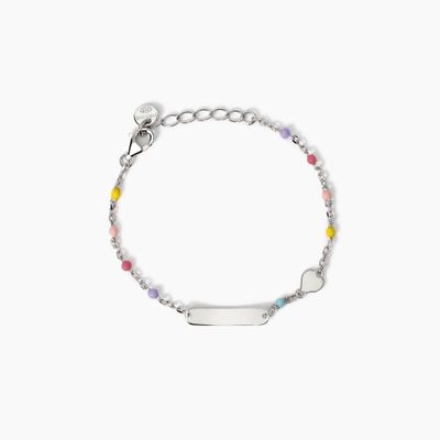 Bracciale con targhetta incidibile e cuoreHeart-Tag  Mabina