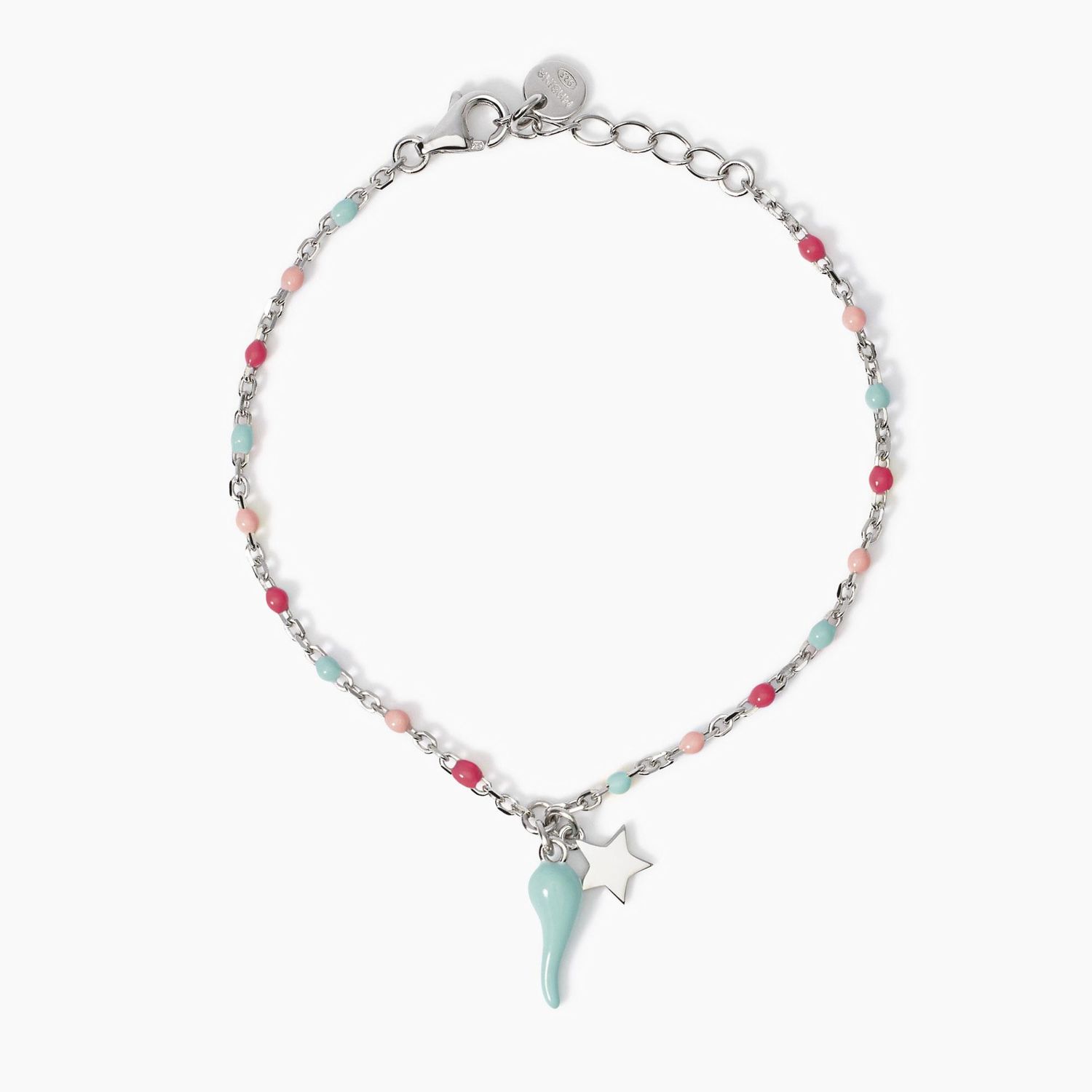 Bracciale multicolor con cornetto rosaBuena Suerte  Mabina