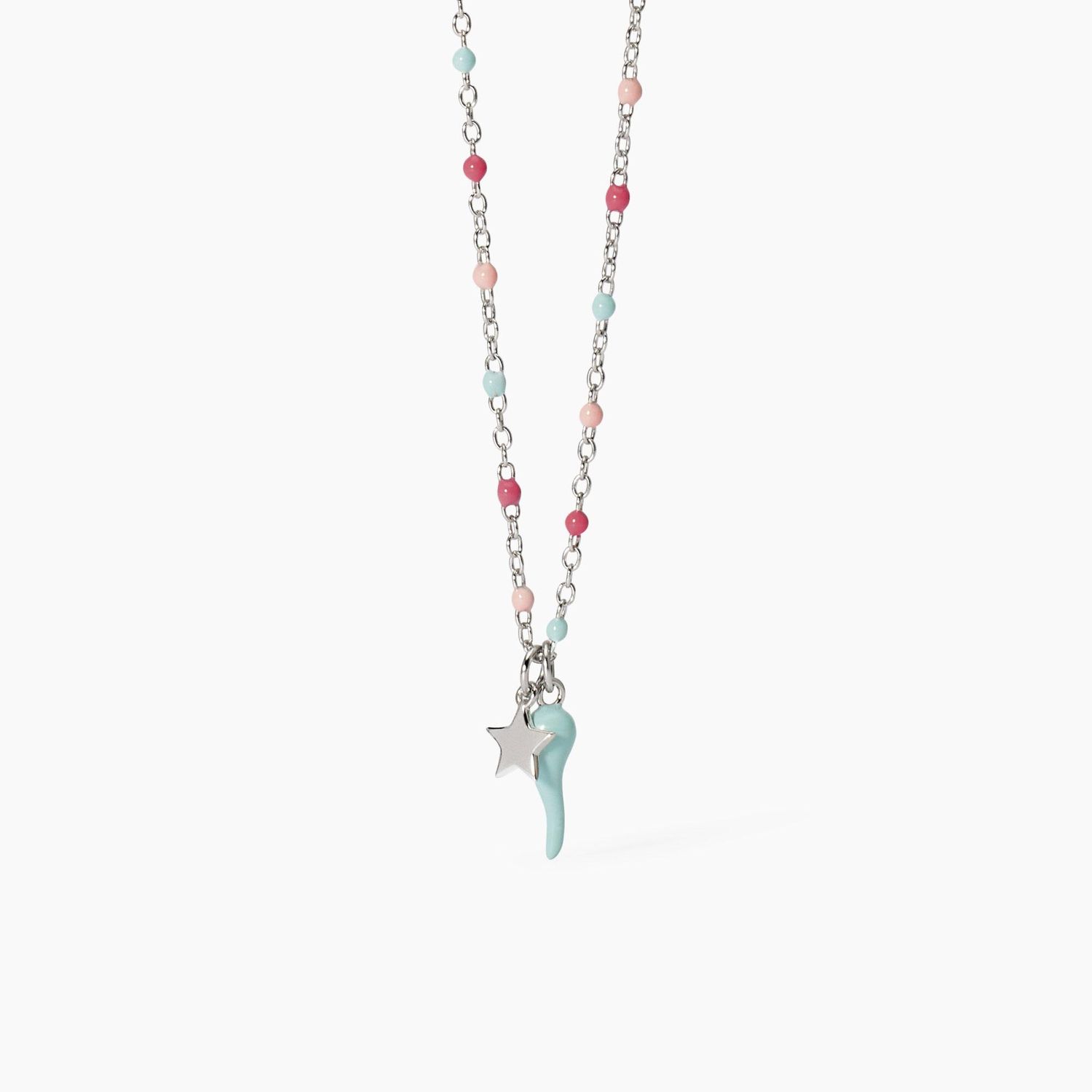 Girocollo multicolor da bambina con cornetto Buena Suerte Mabina