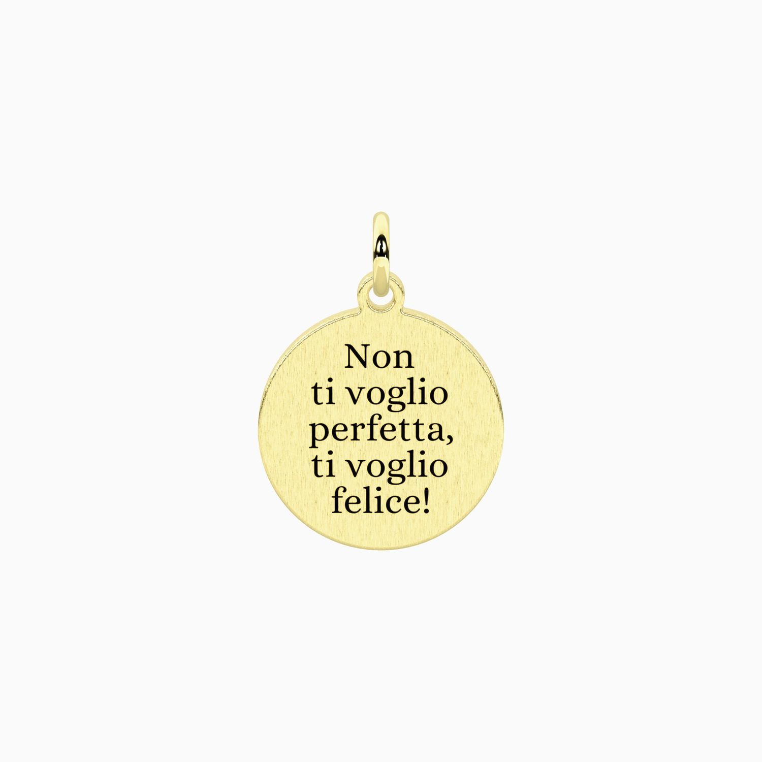 Ciondolo dorato con frase Kidult