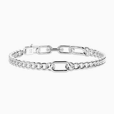 Bracciale componibile catena maglia allungata e groumette Kidult