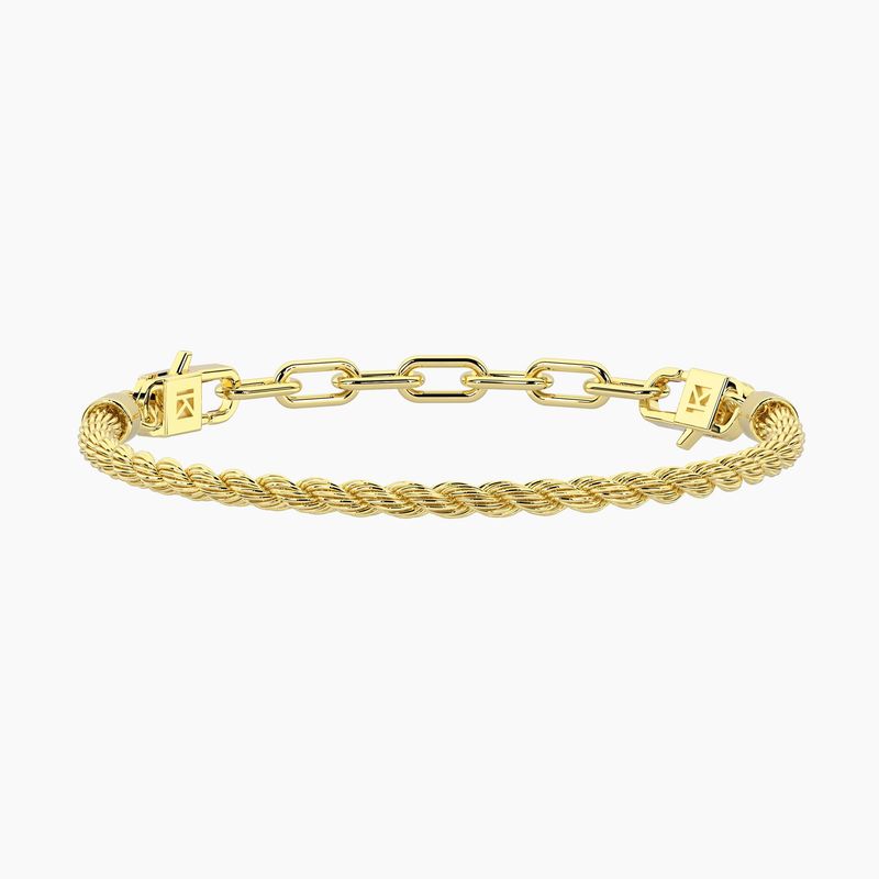 Bracciale componibile dorato con catena corda Kidult