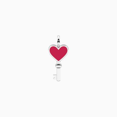 Ciondolo a forma di chiave con cuore in cristalli Kidult
