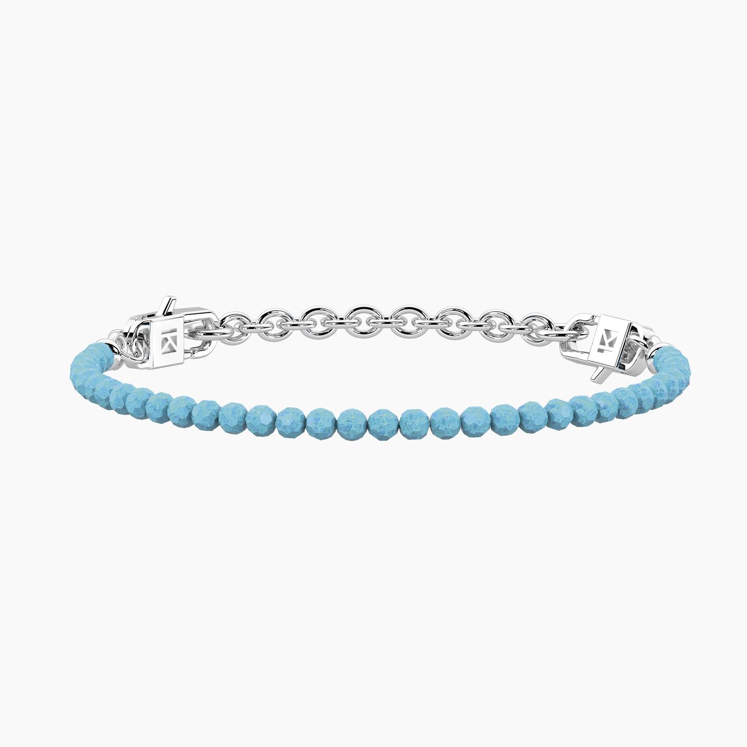 Bracciale componibile con zirconi acquamarina Kidult