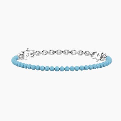 Bracciale componibile con zirconi acquamarina Kidult