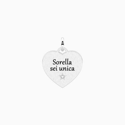 Ciondolo cuore con frase per la sorella Kidult
