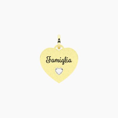 Ciondolo dorato con scritta famiglia Kidult