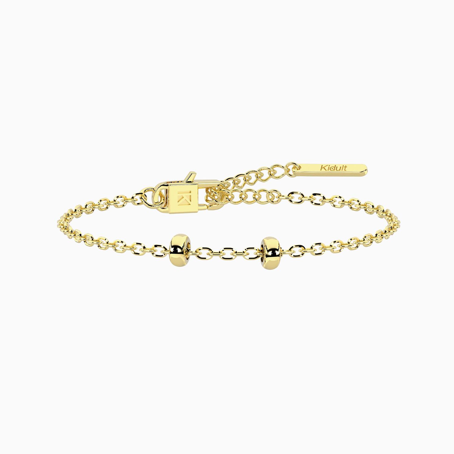 Bracciale regolabile dorato con catena forzatina diamantata Kidult