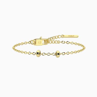 Bracciale regolabile dorato con catena forzatina diamantata Kidult
