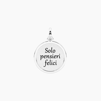 Ciondolo tondo con frase pensieri felici Kidult