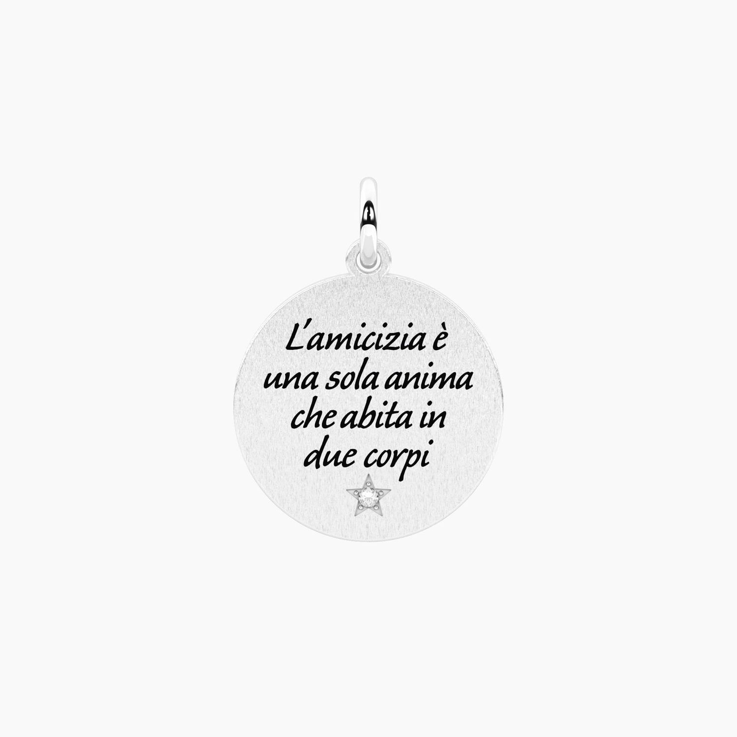 Ciondolo tondo con frase amicizia Kidult