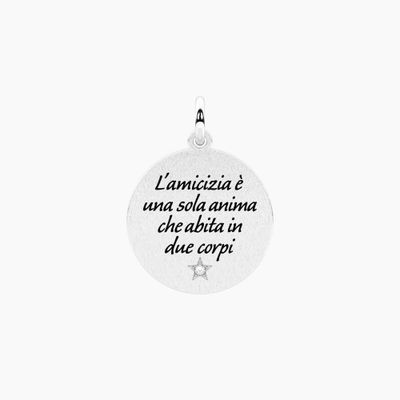Ciondolo tondo con frase amicizia Kidult