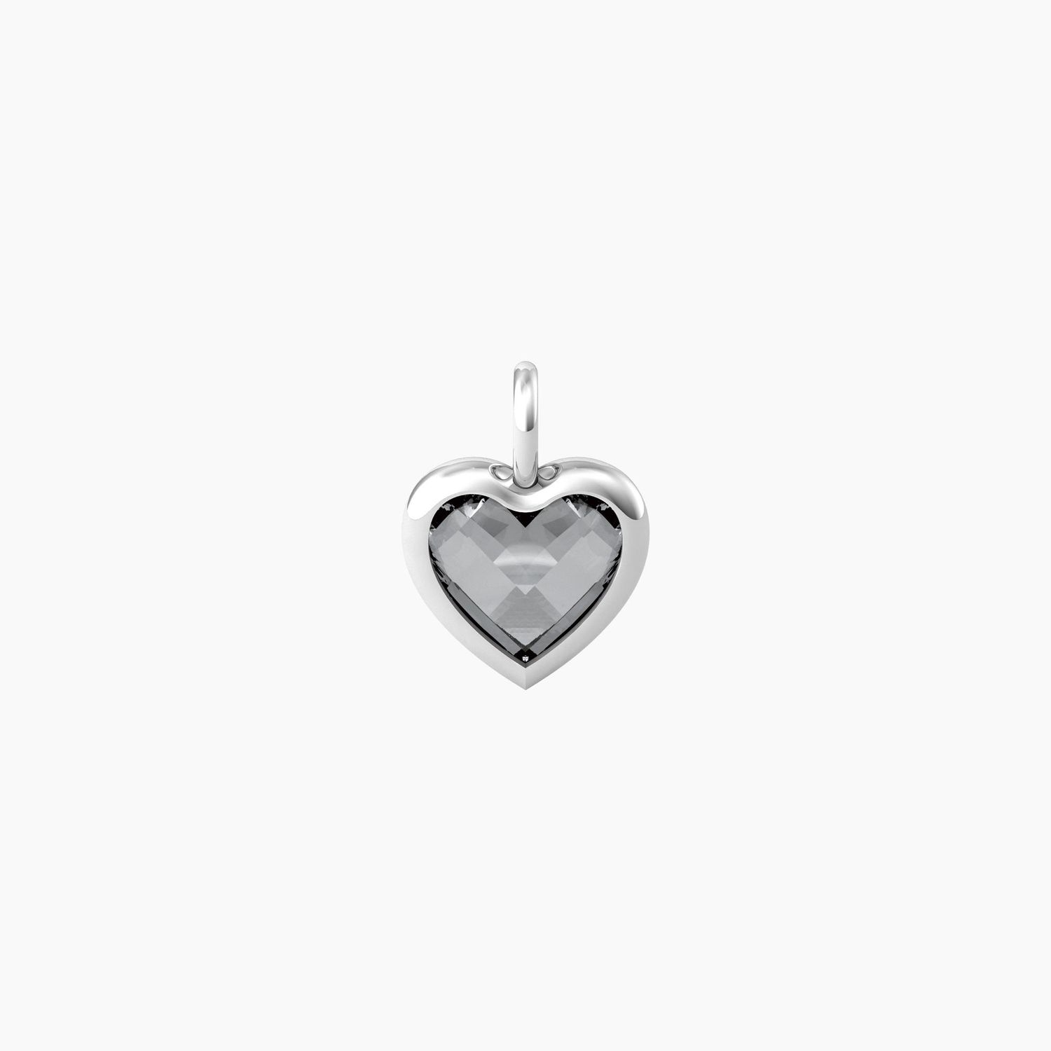 Ciondolo a forma di cuore in glass grigio Kidult