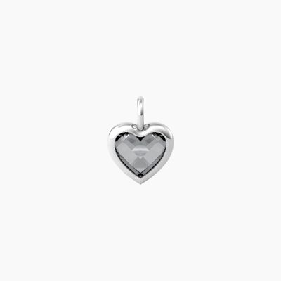 Ciondolo a forma di cuore in glass grigio Kidult