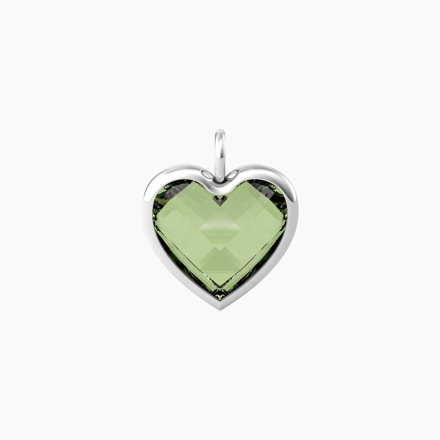 Ciondolo grande a cuore in glass verde Kidult