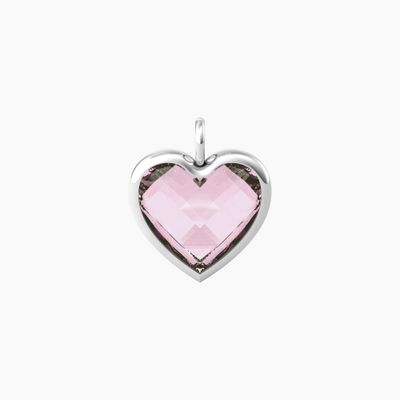 Ciondolo grande a cuore in glass rosa Kidult