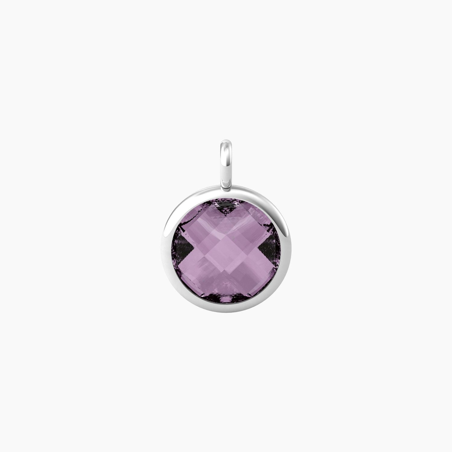 Ciondolo tondo con glass viola Kidult
