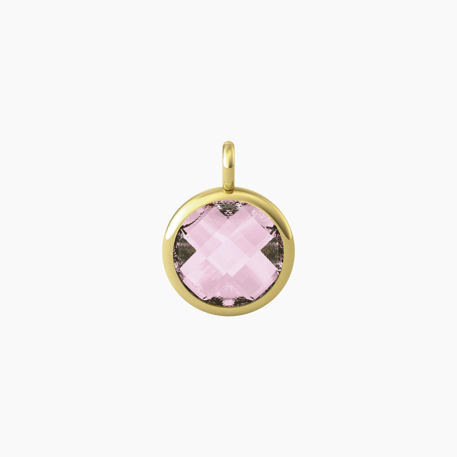 Ciondolo tondo con glass rosa Kidult