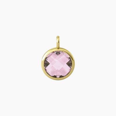 Ciondolo tondo con glass rosa Kidult