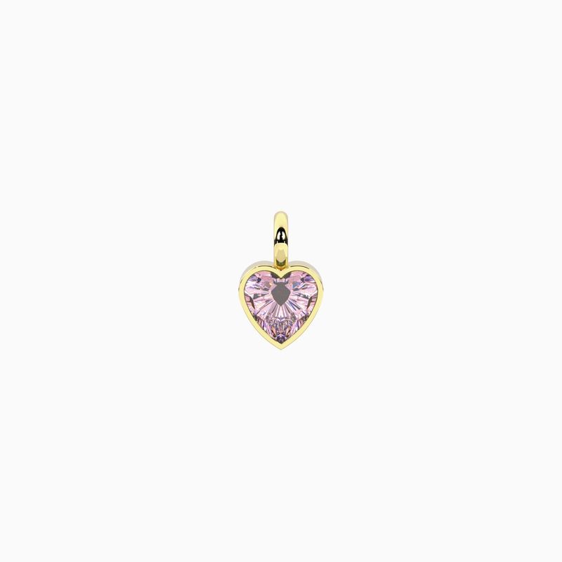 Ciondolo con zircone rosa taglio cuore Kidult