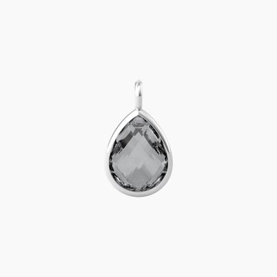 Ciondolo taglio goccia in glass grigio Kidult
