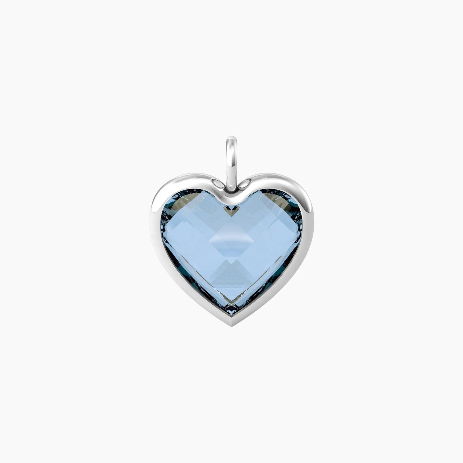 Ciondolo grande a cuore in glass azzurro Kidult