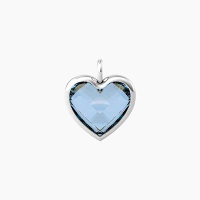 Ciondolo grande a cuore in glass azzurro Kidult