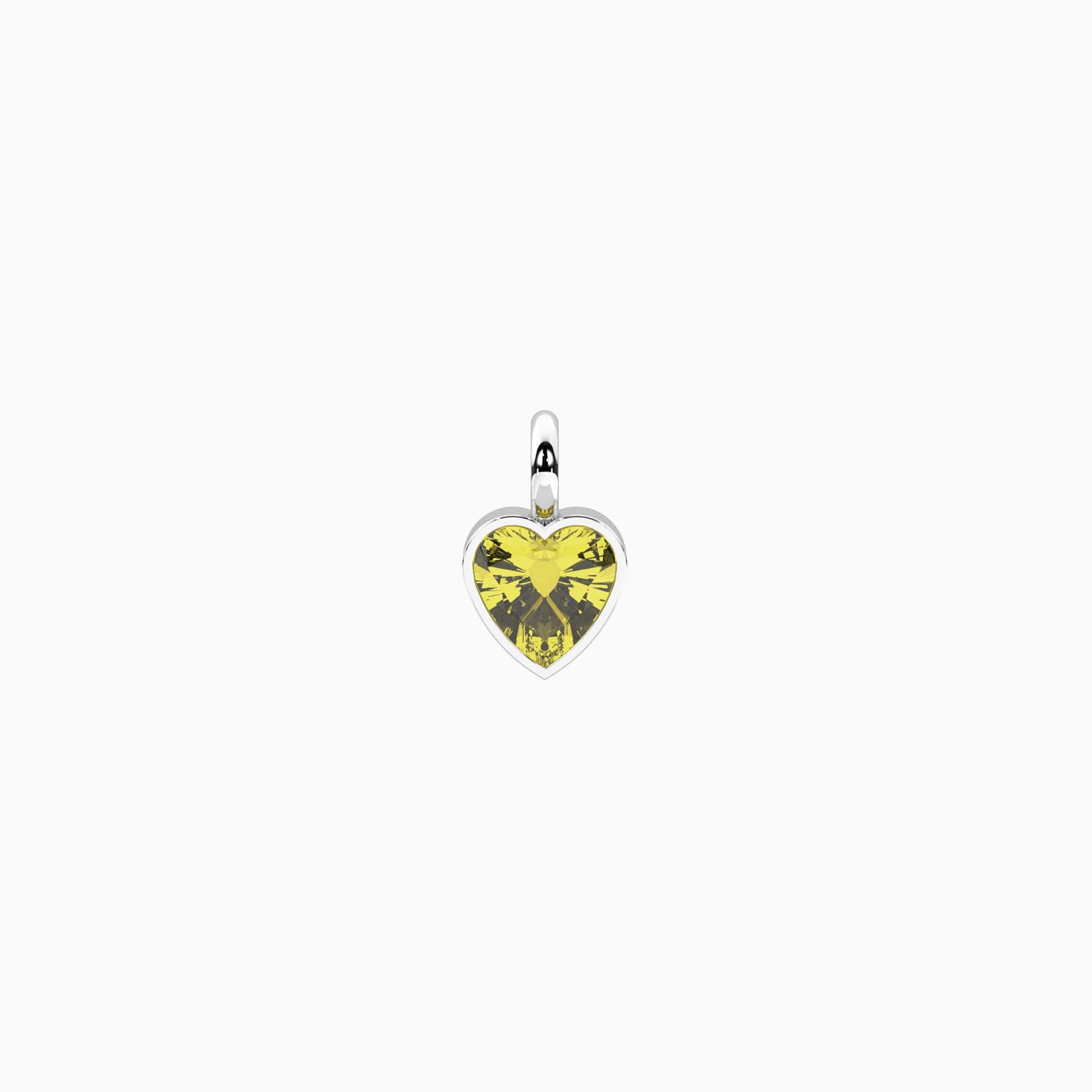 Ciondolo con zircone giallo taglio cuore Kidult