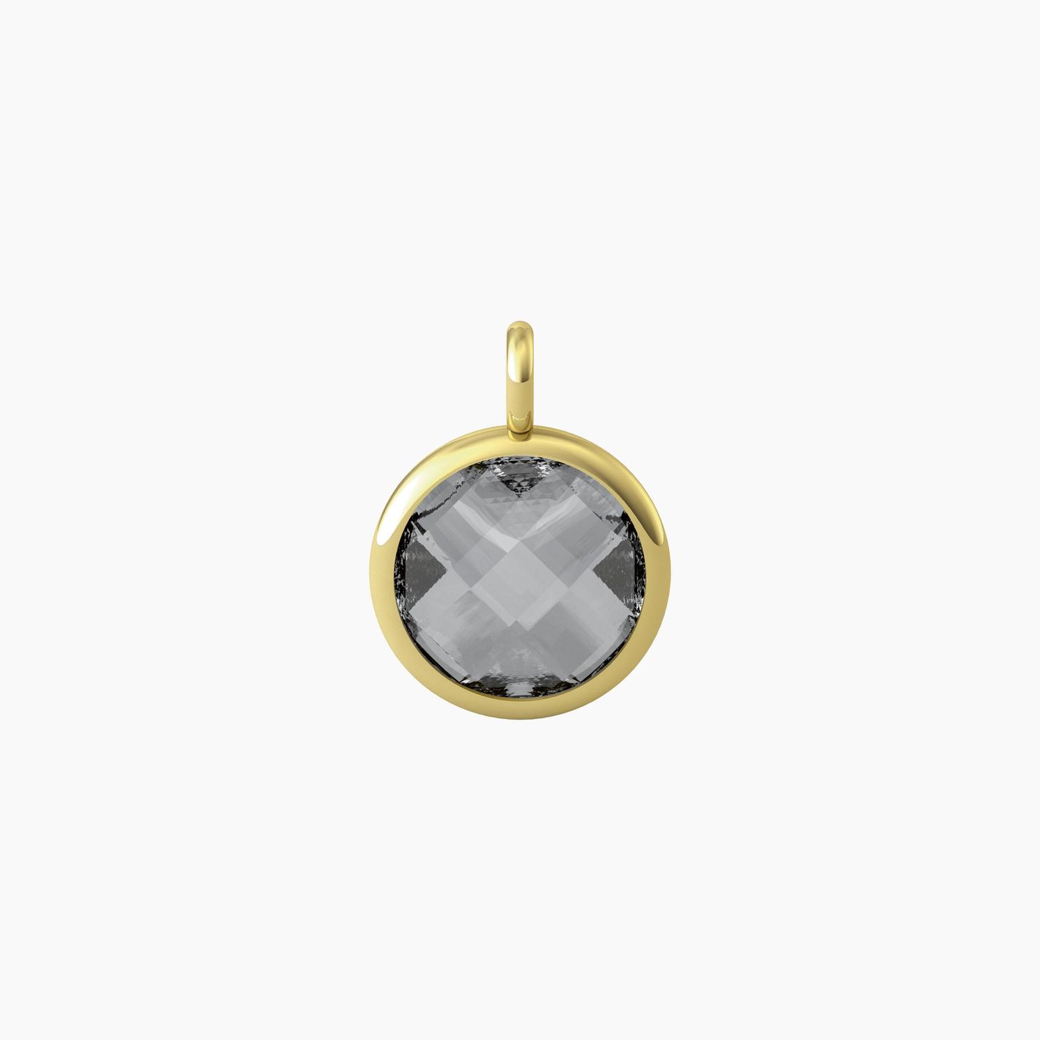 Ciondolo tondo con glass grigio Kidult
