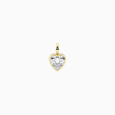 Ciondolo con zircone bianco taglio cuore Kidult